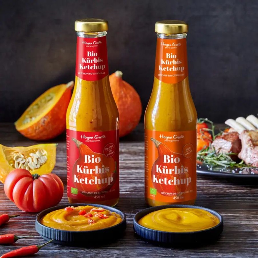 Essen & Trinken Hagen Grote | Bio Kürbis-Ketchup Set - hocharomatisch, mild und pikant, nur 10 % Zucker