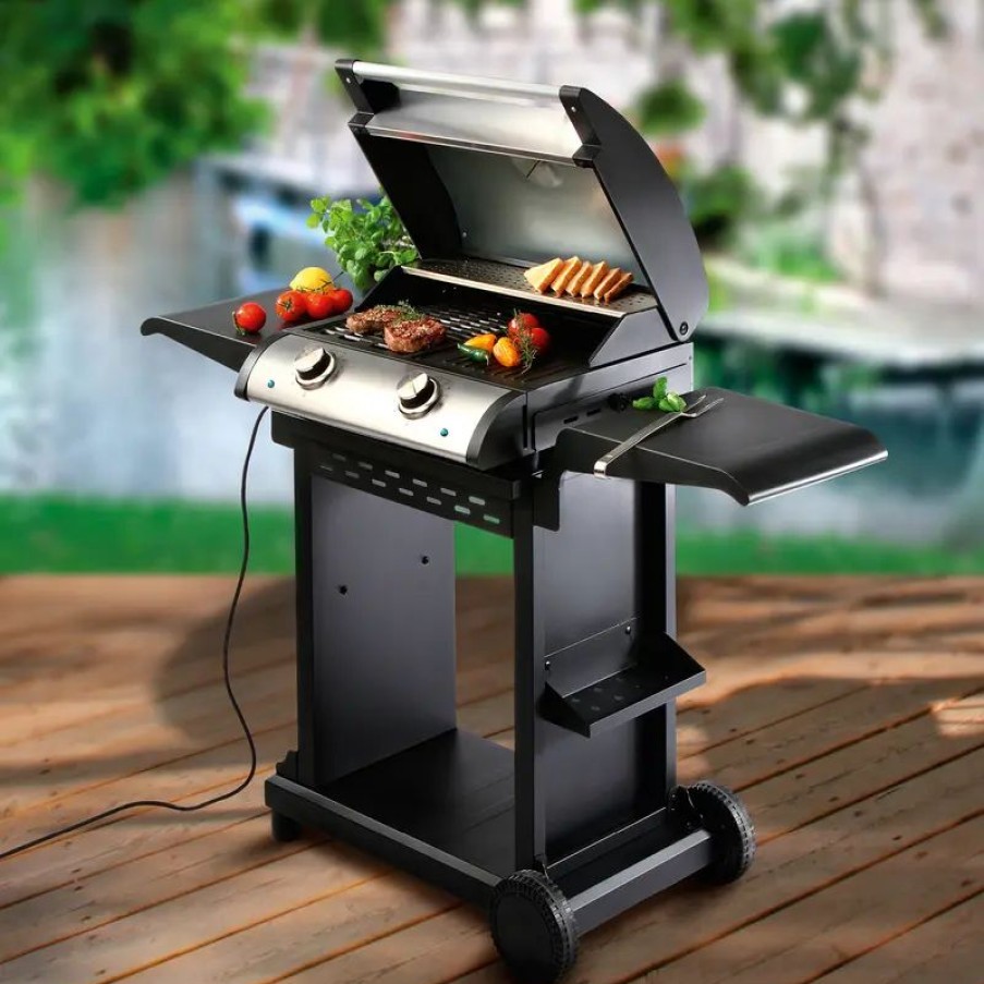 Essen & Trinken Hagen Grote | Elektro-Deckelgrill mit getrennt heizbarer Grillsteg- und Grillplatten-Doppelfläche