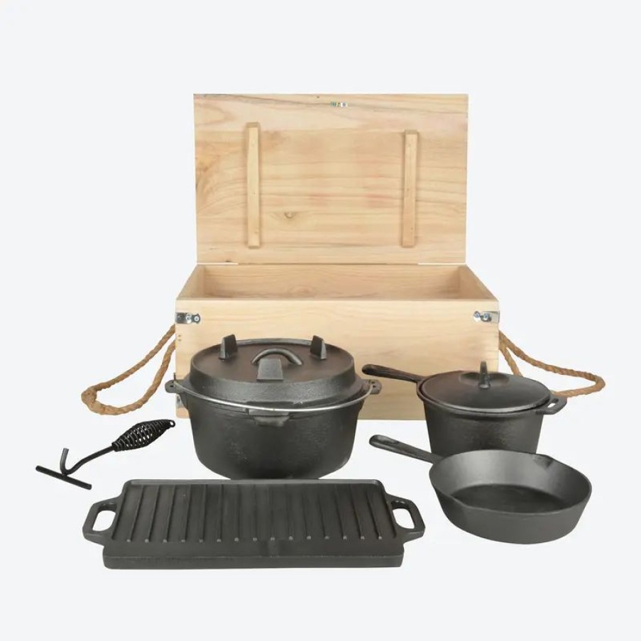 K Chenger Te Hagen Grote | Großes 5-teiliges BBQ Dutch Oven Set für drinnen und draußen