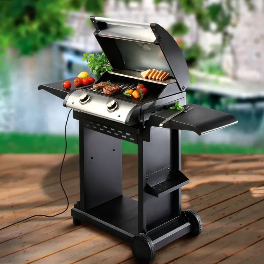 K Chenger Te Hagen Grote | Elektro-Deckelgrill mit getrennt heizbarer Grillsteg- und Grillplatten-Doppelfläche