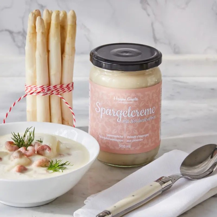 Essen & Trinken Hagen Grote | Feinste Suppenspezialität: Spargelcremesuppe mit Nordseekrabben, Suppe