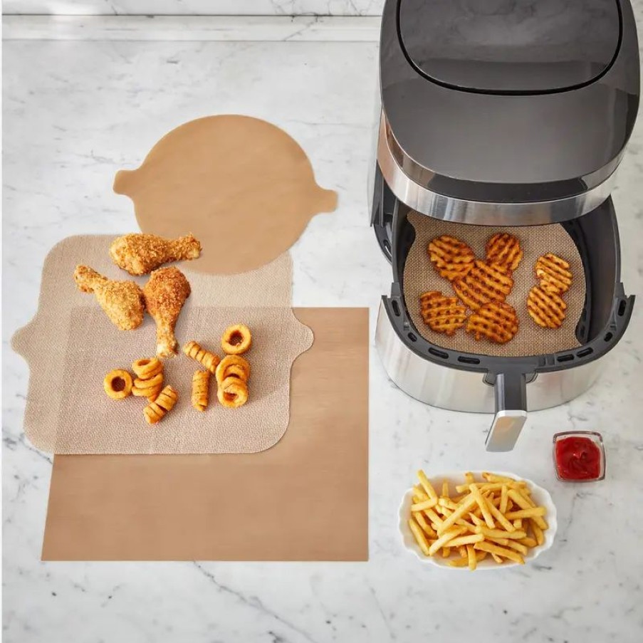 K Chenhelfer Hagen Grote | Runde Airfryer-Dauerbackmatte schützt Heißluftfritteuse und Gargut, antihaft, Fritteuse