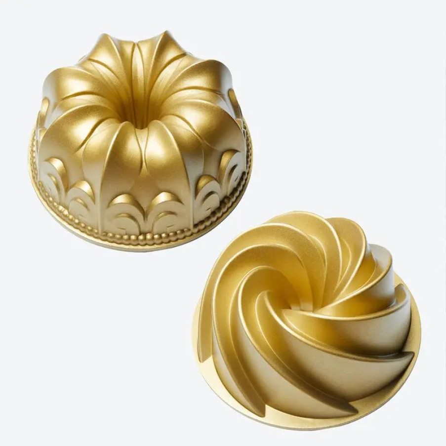 K Chenger Te Hagen Grote | Superleitfähige Mini Guss-Backformen für detailreiche Spiral- und Lilienblüte-Kuchen