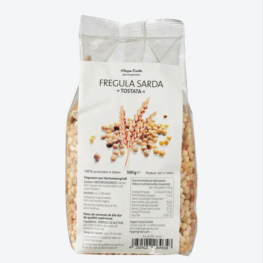 Essen & Trinken Hagen Grote | Fregula: Sardische Kugel-Pasta Natur getoastet, Bronze, Bronzepasta