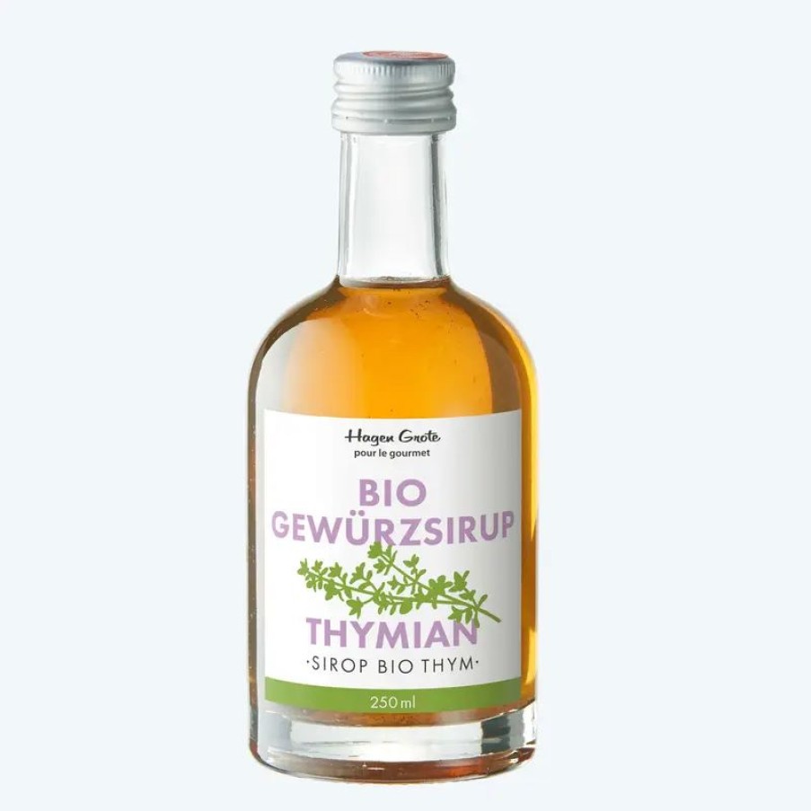 Essen & Trinken Hagen Grote | Hocharomatischer provenzalischer Thymian-Bio-Gewürzsirup bereichert Getränke und Speisen